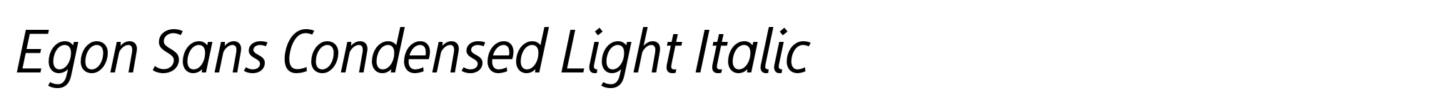 Egon Sans Condensed Light Italic image